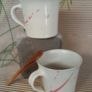 Juego de tazas dripping rojo