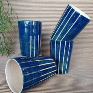 Vasos de tubo ancho, azul