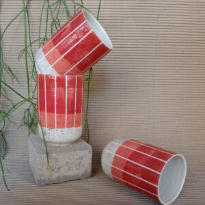 Vasos tubo ancho, rojo