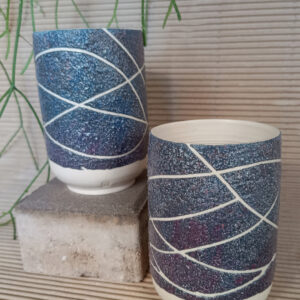 Vasos de tubo ancho, azul-púrpura