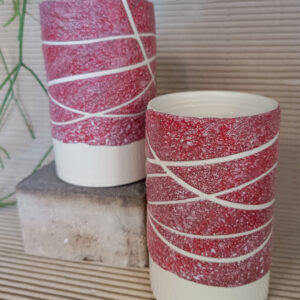 Vasos de tubo ancho, rojo intenso