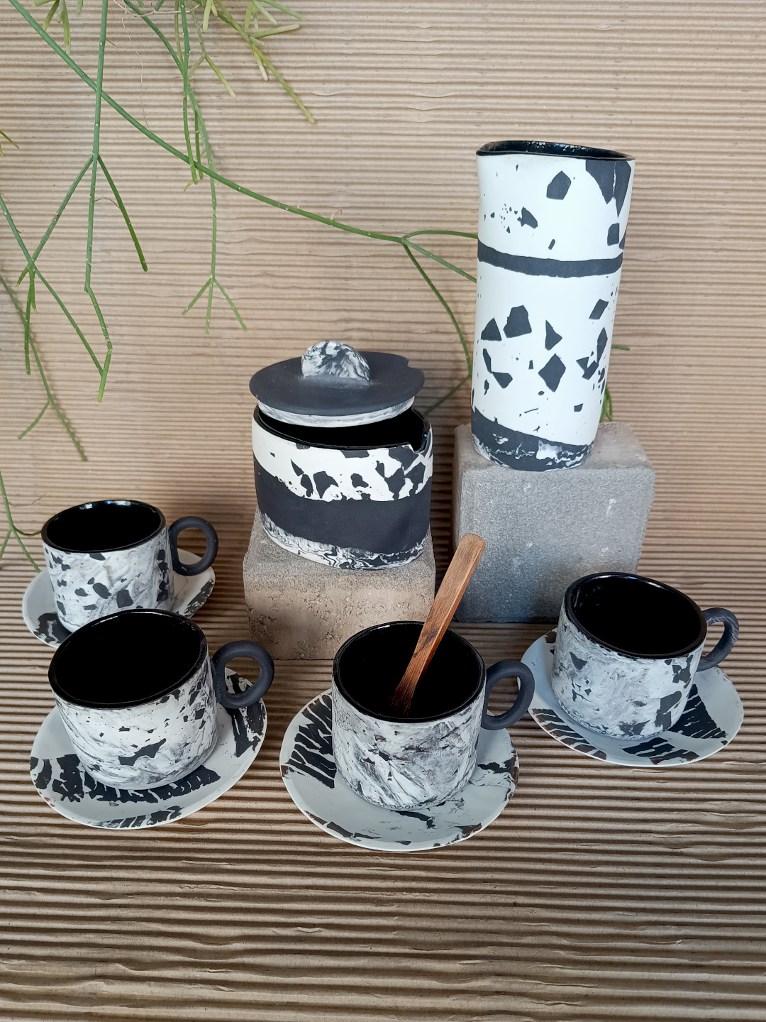 Juego de café con leche y azucarero - Imagen 2