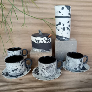 Juego de café con leche y azucarero